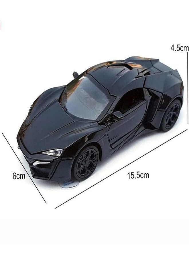 AHBHT Kids Model 1:24 Hyper Sport Die Cast Metal Car Pull Back Action Opening Doors with Realistic Engine Sound Lights Toy Car Gift for Boys - Red - Image 2